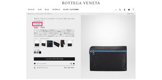 BOTTEGA VENETA イントレチャート ナッパ スモール ドキュメントケース 国内定価