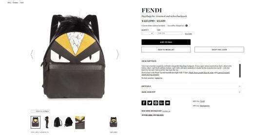 fendi bag bugs backpack 2016aw