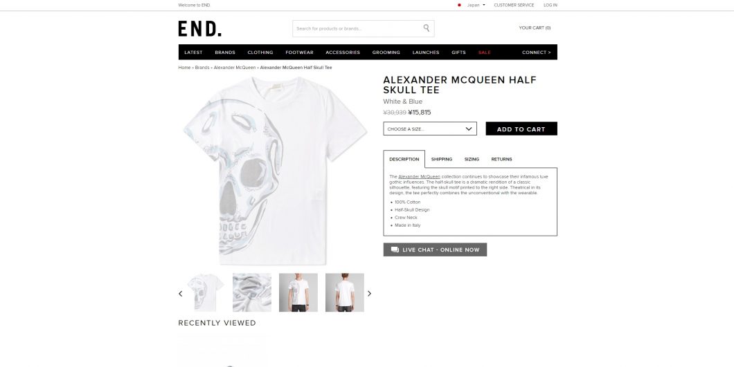 ALEXANDER MCQUEEN HALF SKULL TEE