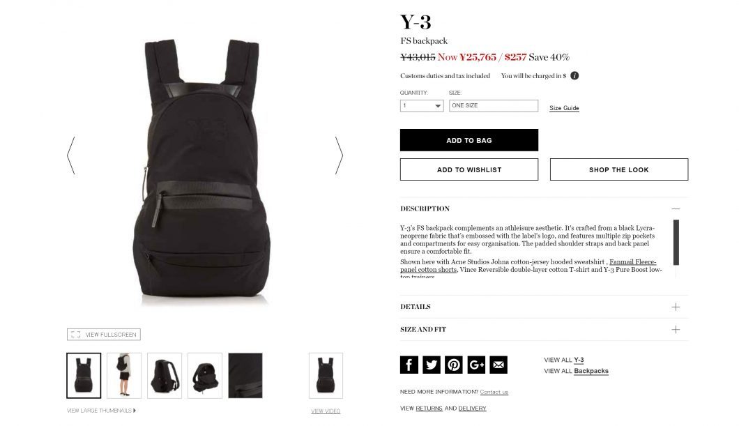 Y-3 backpack