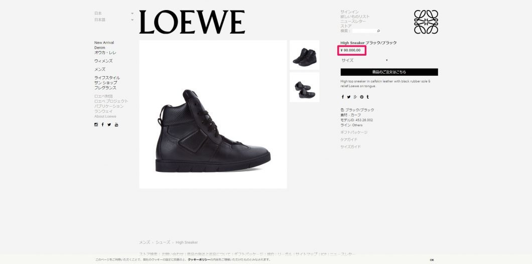 LOEWE High Sneaker 国内