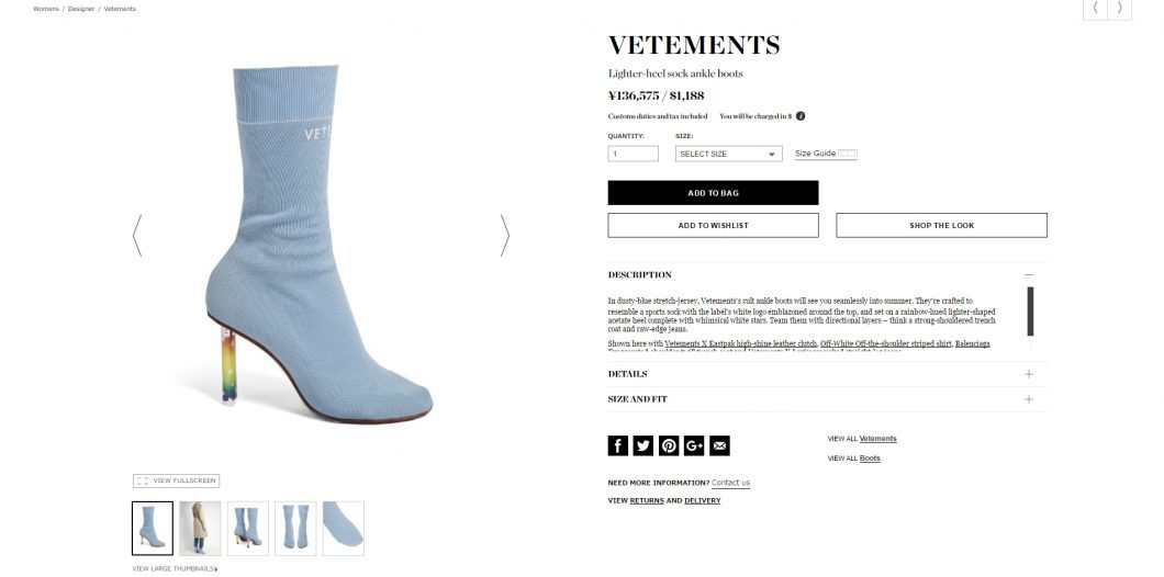 VETEMENTS socks ankle boots 2017ss