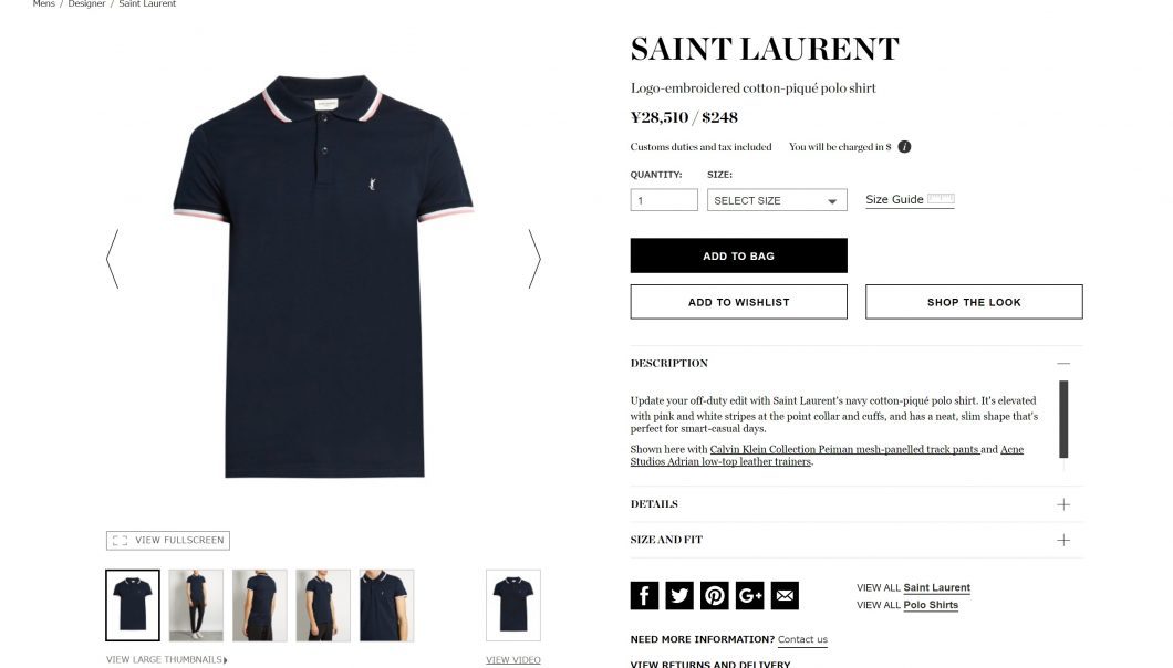 SAINT LAURENT polo shirt mens 2017ss