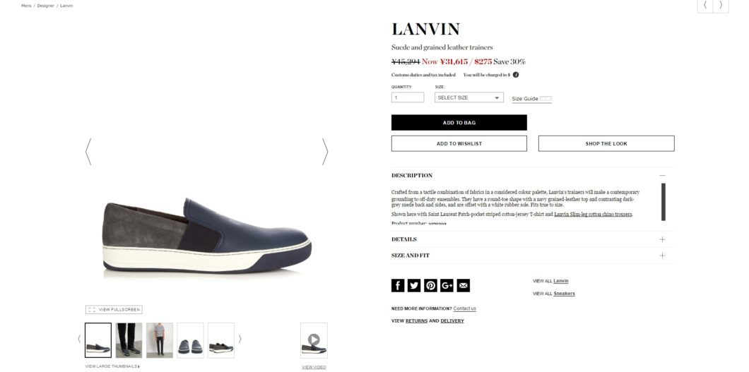 LANVIN slip on 2017ss sale