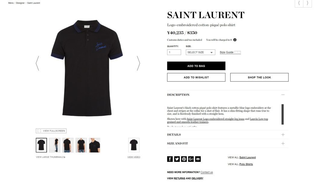 SAINT LAURENT polo shirt 2017aw