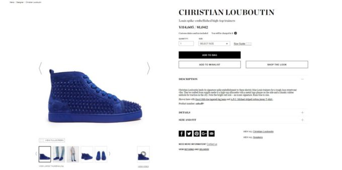 CHRISTIAN LOUBOUTIN Louis spike-embellished high-top trainers 2017aw