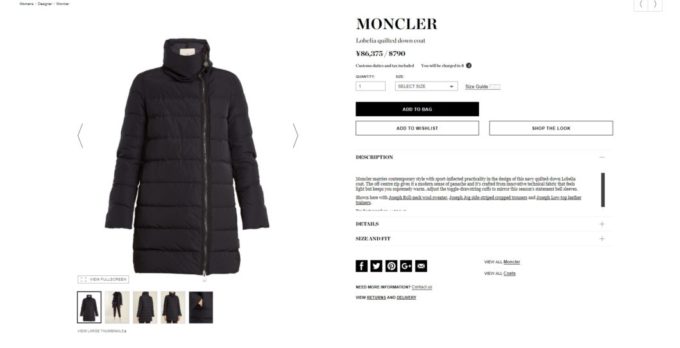 MONCLER Lobelia quilted down coat 2017aw