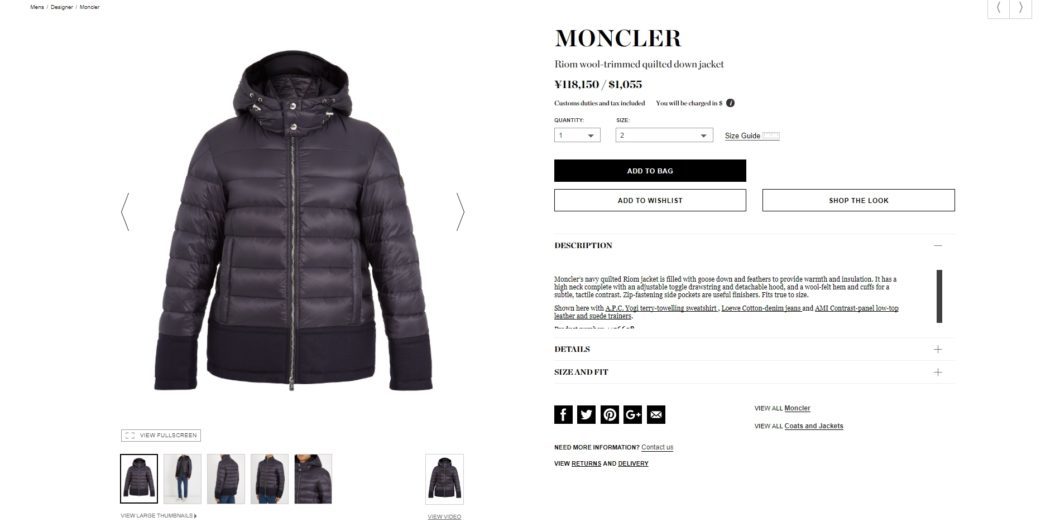 MONCLER Riom wool-trimmed quilted down jacket 2017aw