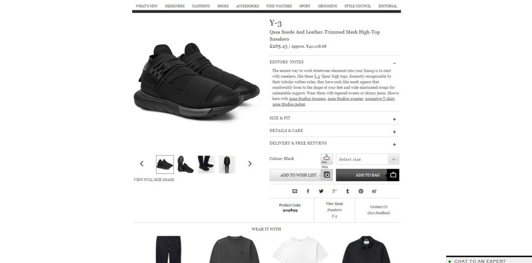 Y-3 QASA black 2017aw