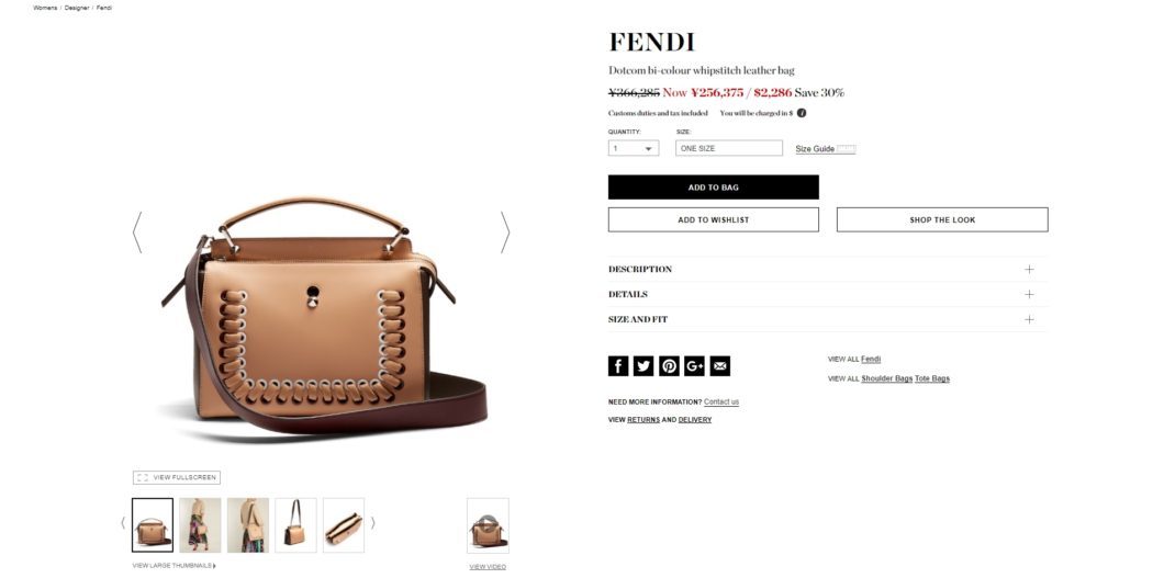 FENDI Dotcom bi-colour whipstitch leather bag