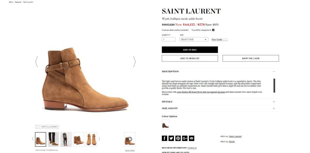 SAINT LAURENT Wyatt Jodhpur suede ankle boots 2017aw sale